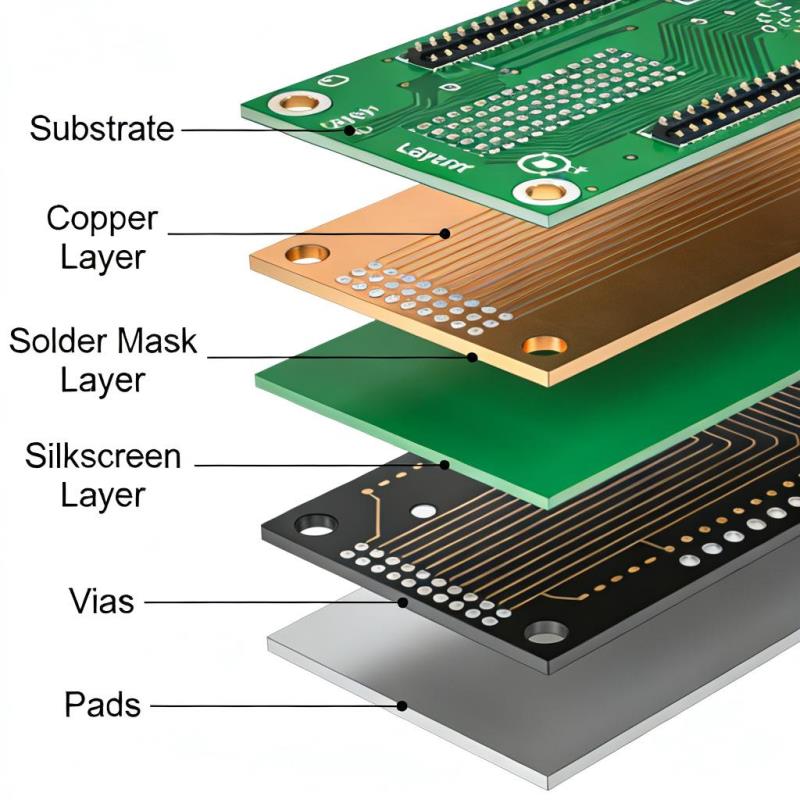 The Basic structure of A Printed Circuit Board The Basic structure of A Printed Circuit Board